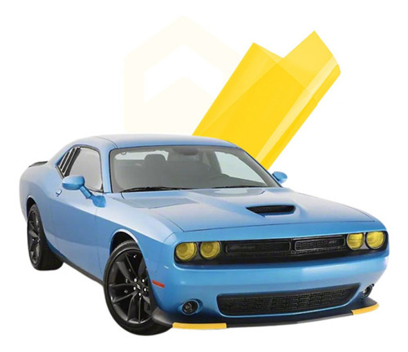 Adesivo  Amarela Farol  Milha 2mt X46cm  Com Film Protetor 1 Adesivo  Amarela Farol  Milha 2mt X46cm  Com Film Protetor 1