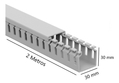 Canaleta Aberta Painel Elétrico Cabo Fio Branca 30x30x2000mm 1