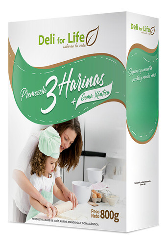 Mezcla De 3 Harinas Sin Gluten Deli For Life 800g - Graviola 0
