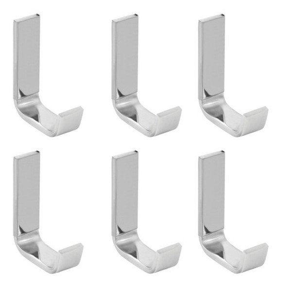 Kit 6 Porta Toalheiro Cabide Metal Para Banheiro Quadrado 0