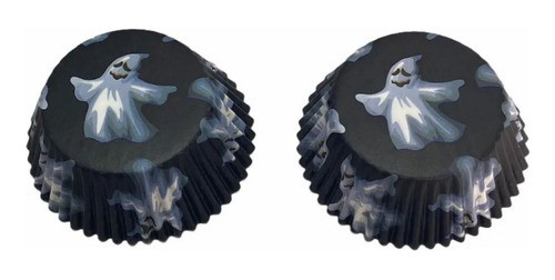 100 Forminha Papel Cupcake Fantasma Halloween N°0b Forneável 0