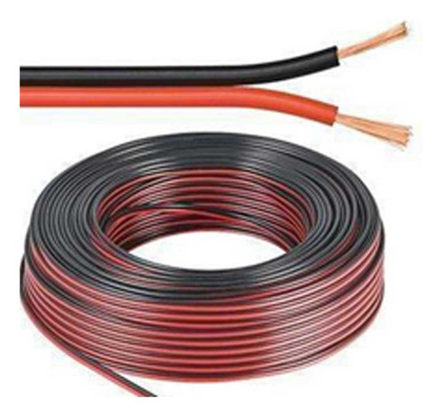 Cable Polarizado Rojo Y Negro 2 X 0,50mm  X Rollo 10mts.  Rq 0