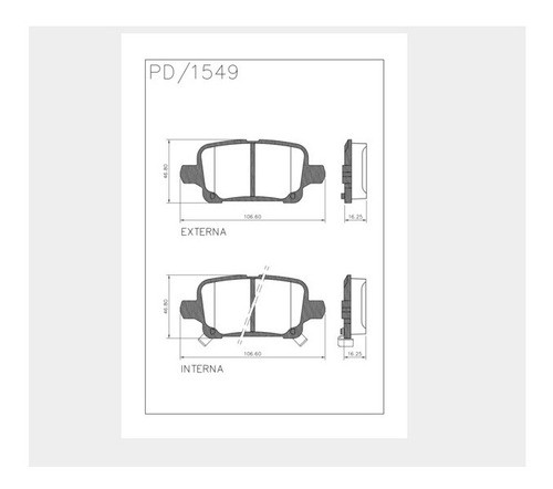 Pastillas De Freno Traseras P/ Chevrolet Cruze 1.4 Turbo 1