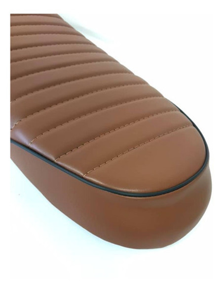 Asiento Moto Marron Cafe Racer Custom  Brat Harley Doble 1