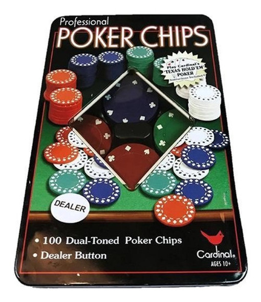 Kit Poker 100 Fichas Profissional Poker Chips 1