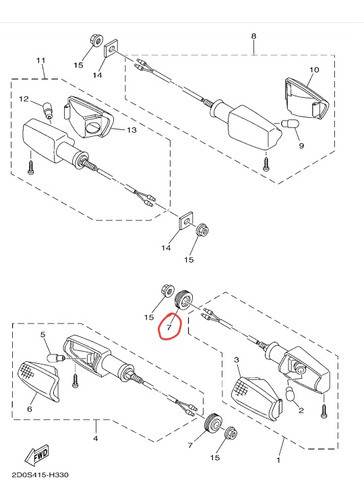 Goma Soporte Giro Tras Orig Yamaha Ybr 125 Base Nadal Motos 0