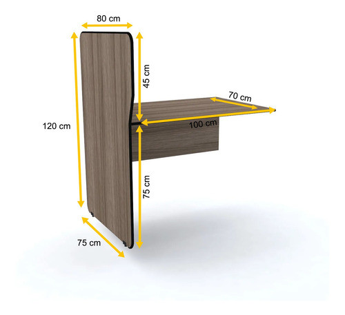 Baia Atendimento Simples Contínua Pandin Maxxi - Walnut 1