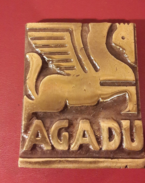 Medalla Placa Agadu Bronce, 57 X 75 Mm, Ne129 0