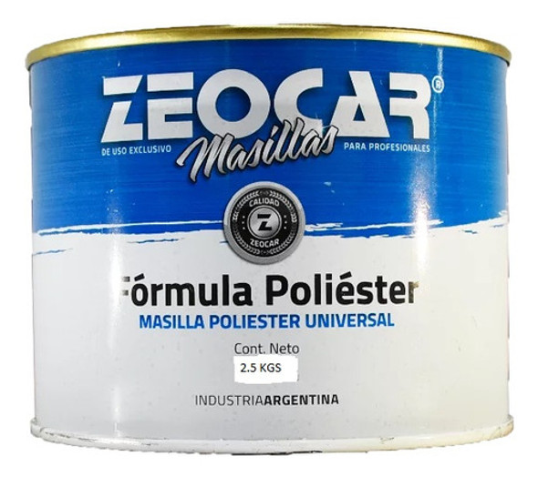Masilla Zeocar Poliester 2.5 Kgs Con Catalizador 0