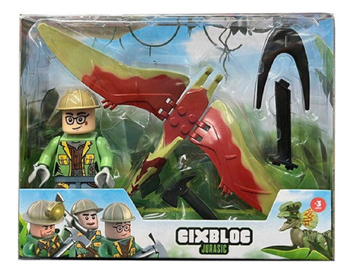 Cixbloc Jurasic Figura Y Pterodactilo Con Accesorios Ik0566 0
