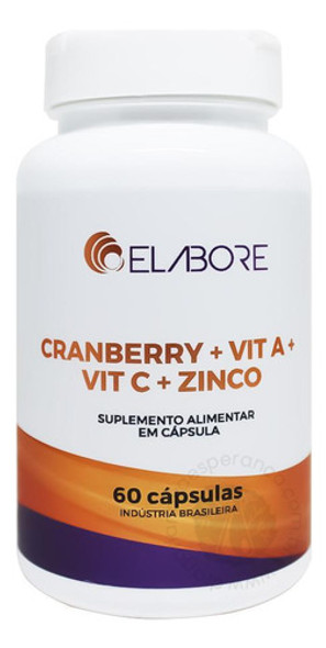 Cranberry + Vitamina A + C + Zinco Elabore Com 60 Cápsulas 0
