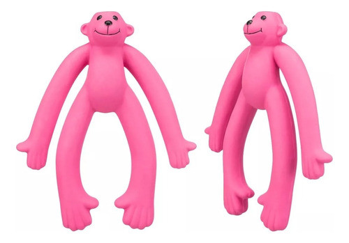 Set X2 Juguetes Mordillo Mascota Goma Mono Flexible 1
