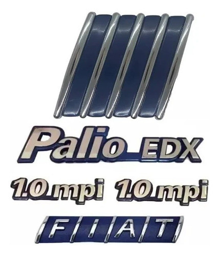 Kit Emblema Palio Edx + 2x 1.0mpi +capo + Mala 1996 A 1999 0