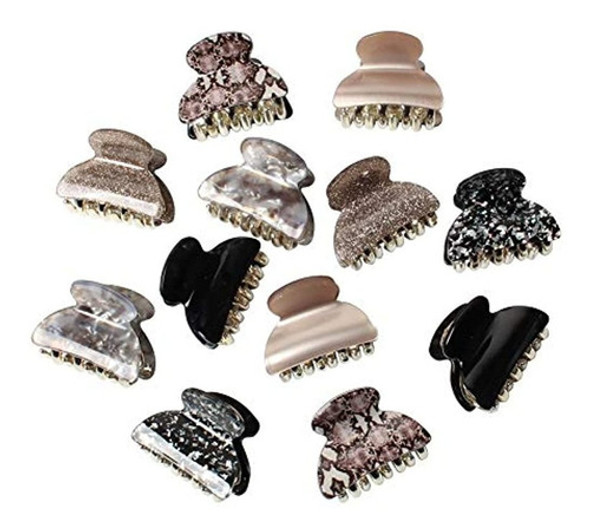 Pinzas Para El Cabello De Acrilico Pequeñas Con Estampado 0