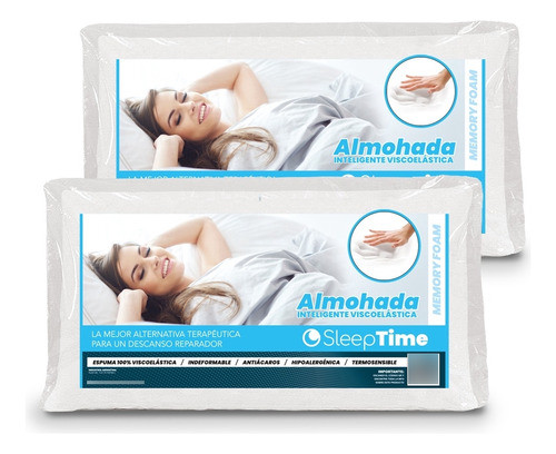 2 Almohadas Inteligentes Viscoelásticas 95x40 Sleeptime King 0