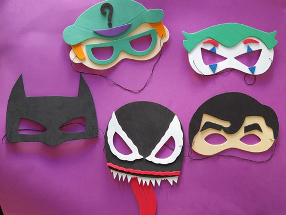 Cotillon Antifaz Heroes Villanos Vengadores Goma Eva X 10 0