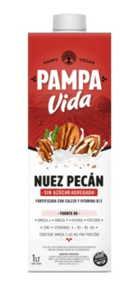 Leche Bebida De Nuez Pecan Sin Azucar Pampa Vida 1 Litro 0