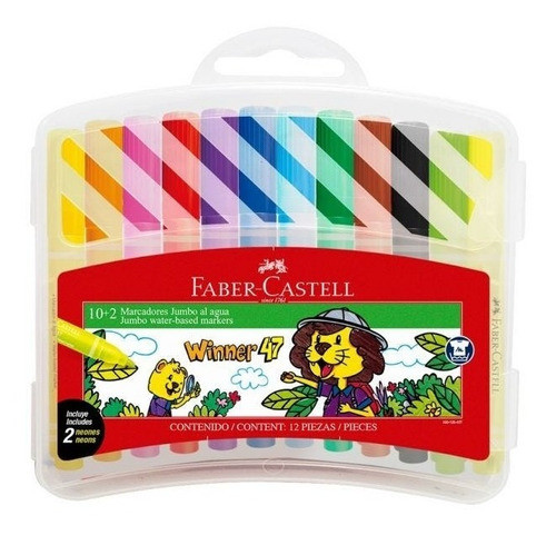 Marcadores Jumbo X12  Faber-castell Estuche Rígido 0
