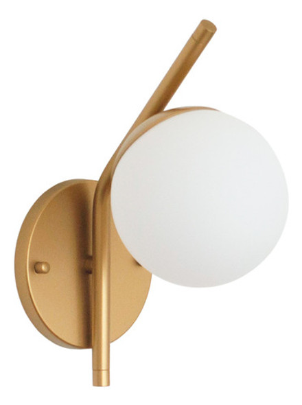 Kit 2 Arandelas Inclinada Jabuticaba Globo De Vidro Dourado. 1