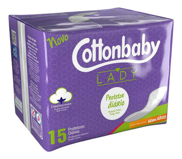 Kit C/ 8 Protetor Diario Cottonbaby Lady Sem Abas 15un 0 Kit C/ 8 Protetor Diario Cottonbaby Lady Sem Abas 15un 0