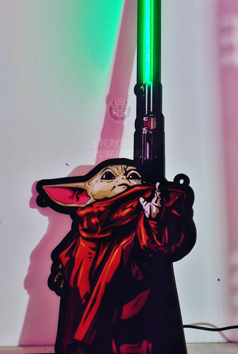 Cartel Neón Led Baby Yoda - Star Wars 24x60 Cm - Luminoso 1