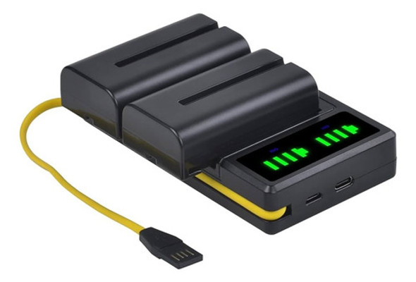 2baterías Np F550 100% Compatibles Sony Nx5 + Cargador Dual 0