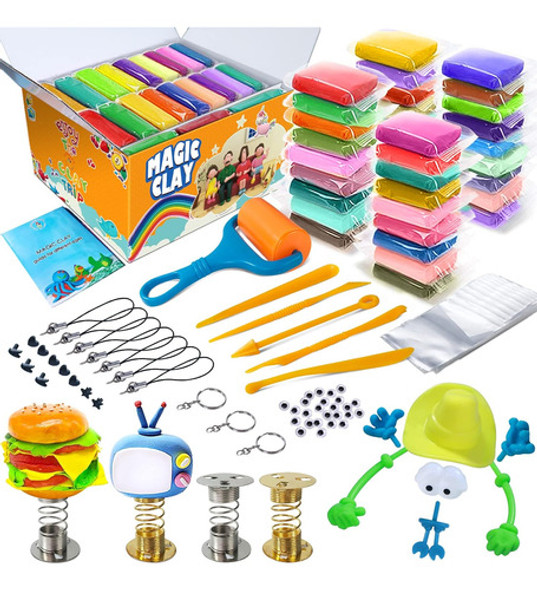 Kit De Argila De Modelagem Essenson - 36 Cores Air Dry Magic 0