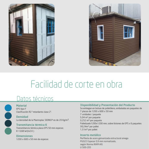 Mastro Placa Siding Horizontal 1.20x0.60x50mm 20 Kg 1