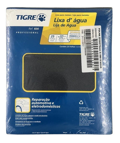 Lija Al Agua Pack X 100 Grano 80 A 600 Tigre 1