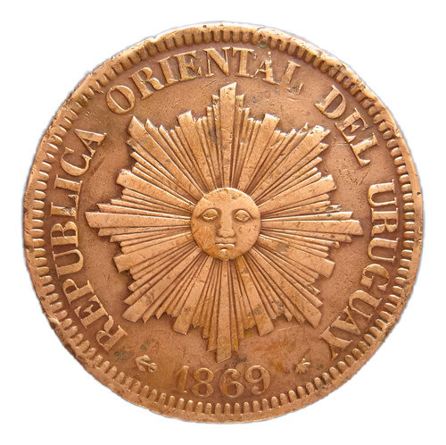 Uruguay Antigua 4 Centésimos 1869 Ceca A En Excelente Estado 1