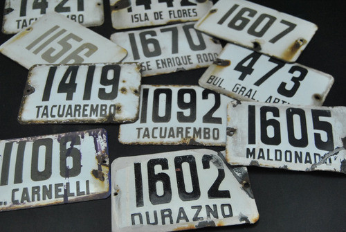 Antiguas Chapas Esmaltadas Numero Calle Uso Vintage Viejo 1