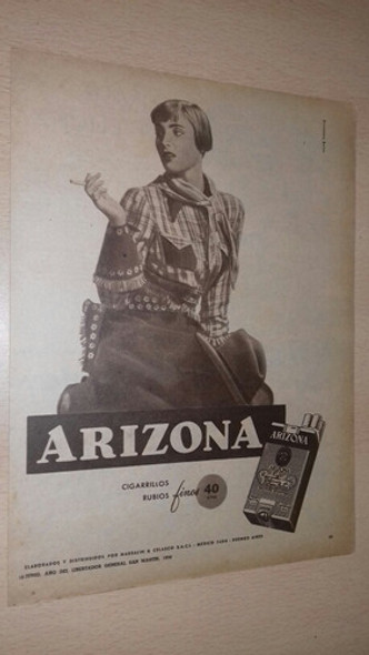 P285 Clipping Publicidad Cigarrillos Arizona Año 1950 0