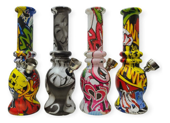Bong Pipa De Agua Bongs 16 Cm / Colores / Vidrio Grueso New 0