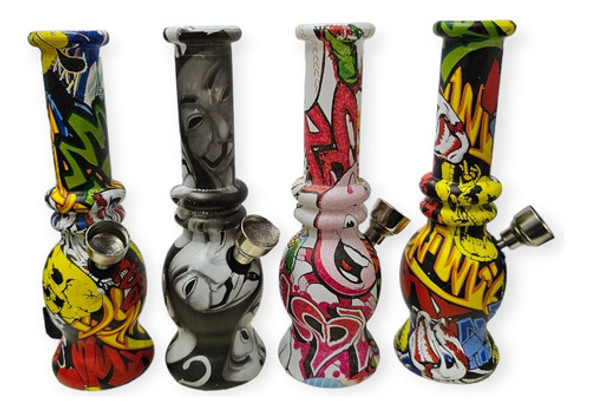 Bong Pipa De Agua Bongs 16 Cm / Colores / Vidrio Grueso New 1