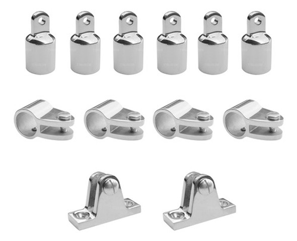Kit 7/8  Capota Náutica 6 Ponteira 4 Abraçadeira 2 Base Inox 0