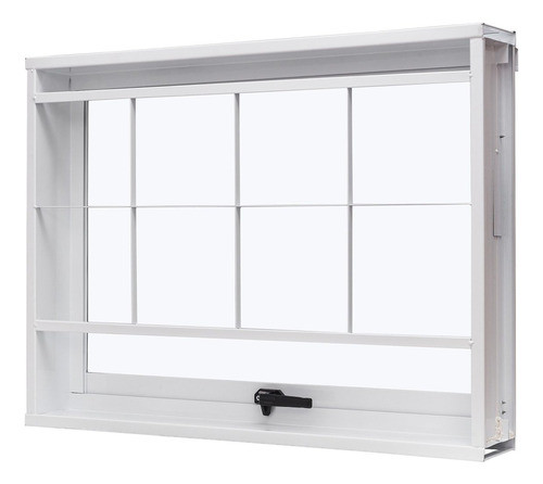 Janela De Aço Maxim-ar 60x80cm Com Grade Quadriculada E Wt 0