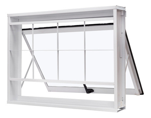 Janela De Aço Maxim-ar 60x80cm Com Grade Quadriculada E Wt 1
