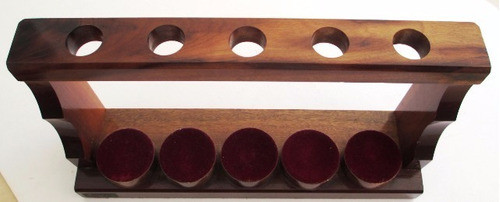 C1031  Porta Cachimbos Roger's Para 5 Peças Em Madeira De Le 1