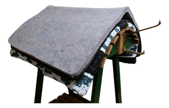 Mandil Gris Pura Lana Mezcla Recado Montura 0