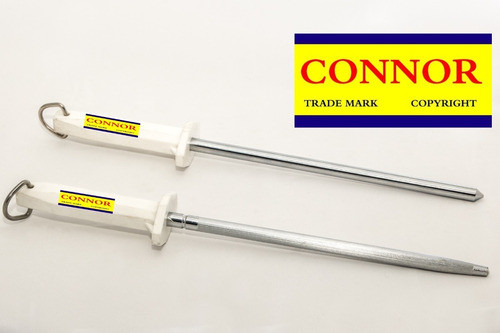 Chaira Rayada Hoja 25cm Cabo Pvc Blanco Imantada Inox Connor 1