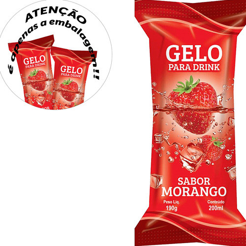 Embalagem Bopp Pérola Gelo Saborizado - Morango - 12 Pct 0