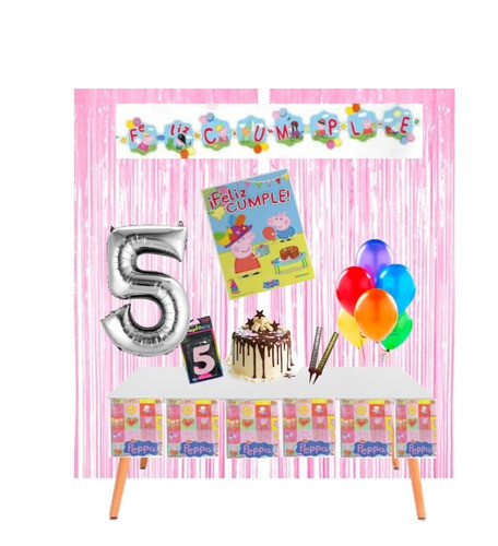 Kit Cumpleaños En Casa Decoración Cumple Virtual Peppa Pig 0