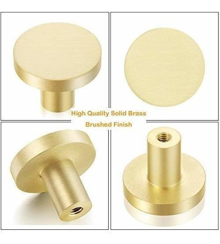 Tiradores De Cajones Dorados, Juego 10 Pomos De Laton Macizo 1