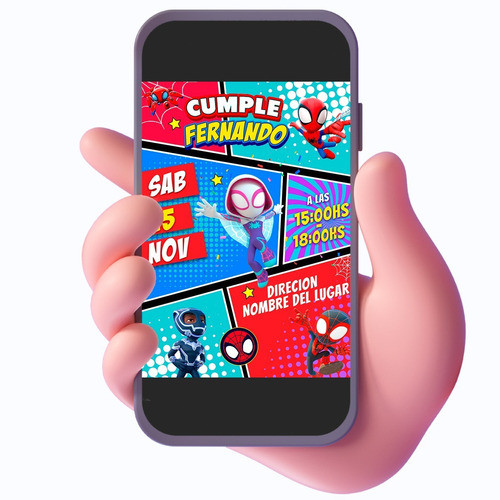 Invitación Spidey Y Sus Sorprendentes Amigos - Digital 0