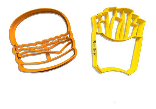 Kit Papas Fritas Y Hamburguesa Moldes Cortante Masa Galleta 0