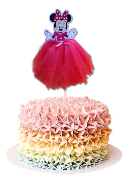 Pincho Topper Cake 25cm Adorno Para Torta Minnie Mouse Tul 0