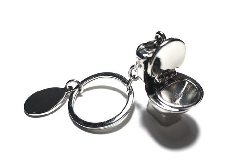 Llavero Geek Inodoro Toilete Acero Tapa Movil 1