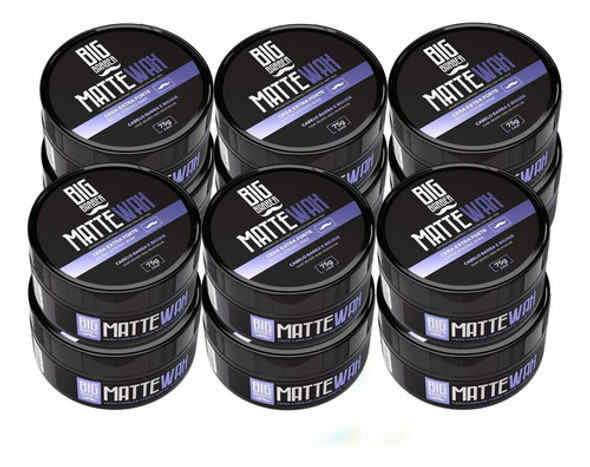Cera Capilar Matte Wax Big Barber 75g Efeito Seco Kit 12 Un 0
