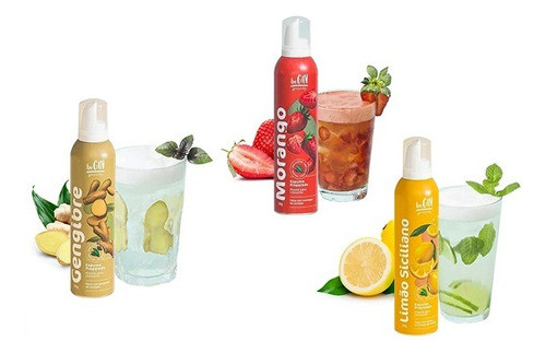 Kit 3 Espumas P/ Drinks, Gengibre, Limão Siciliano, Morango! 0
