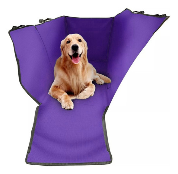 Funda Protectora Auto Perro Mascotas + Cinturón - Violeta 0 Funda Protectora Auto Perro Mascotas + Cinturón - Violeta 0